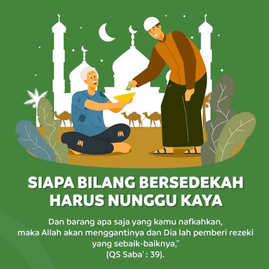 Sedekah Tidak Harus Nunggu Kaya